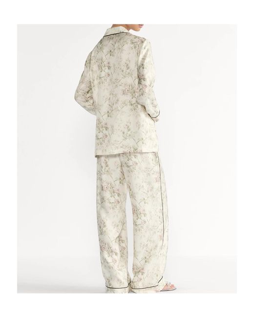 Dior White Floral Print Pajama Jacket