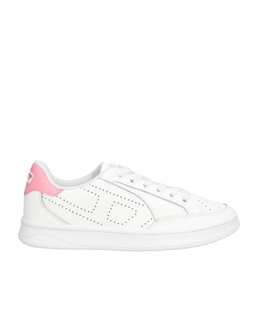 DIESEL White Low-Top Sneakers
