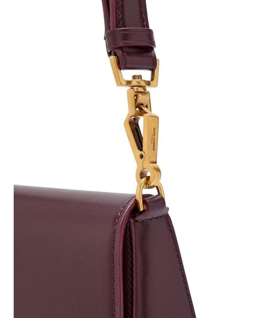 Saint Laurent Purple Voltaire Leather Shoulder Bag