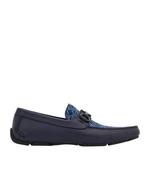 Ferragamo Blue Driver With Gancini Ornament for men