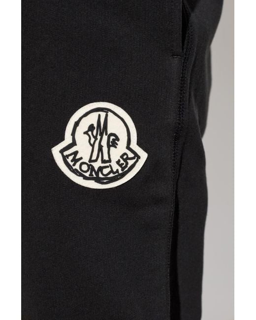 Moncler Black Logo Patch Drawstring Sweatpants for men