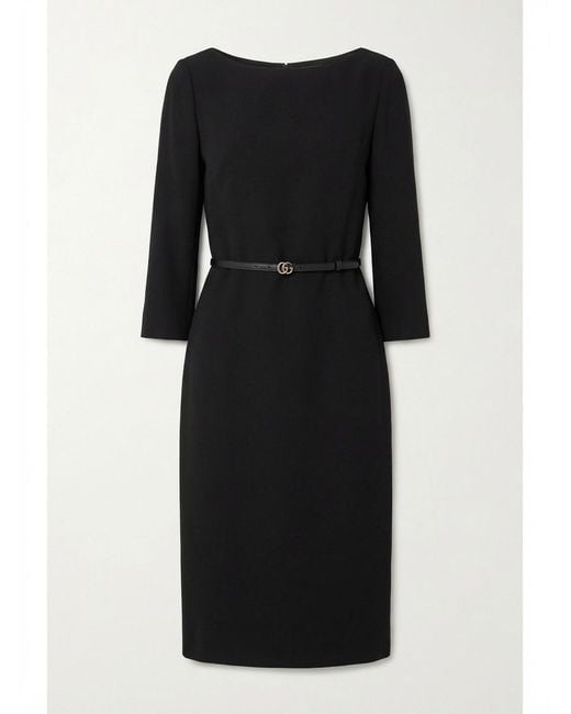 Gucci Black Cady Mid-Length Dress
