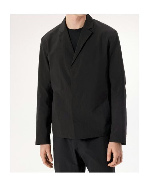 Veilance Black Notched-Lapels Blazer for men