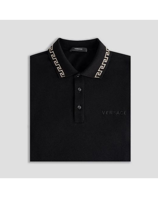 Versace Black Short-Sleeved Polo Shirt for men