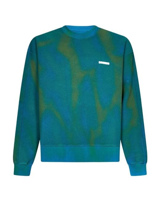 Bonsai Green Tie-Dye-Effect Sweatshirt for men