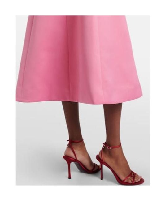 Leo Pink Beatrice Bow-Detail Midi Dress