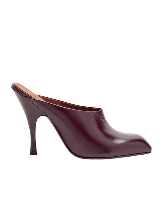 Khaite Purple Glossed Leather Mules