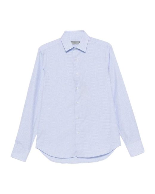 Canali Blue Long Sleeve Shirt for men