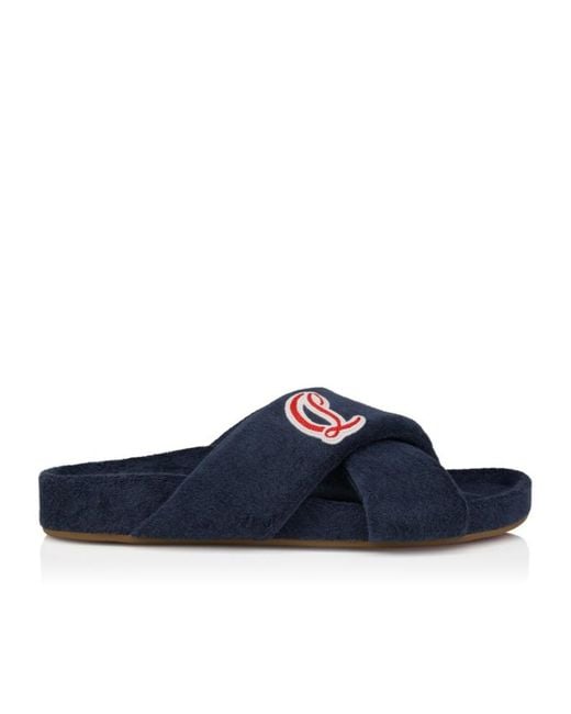 Christian Louboutin Blue Logo Patch Sandals for men
