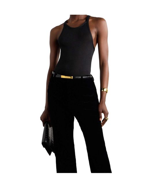 Tom Ford Black Embellished Silk Tank
