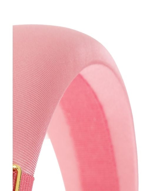Moschino Pink Logo Hair Accessories