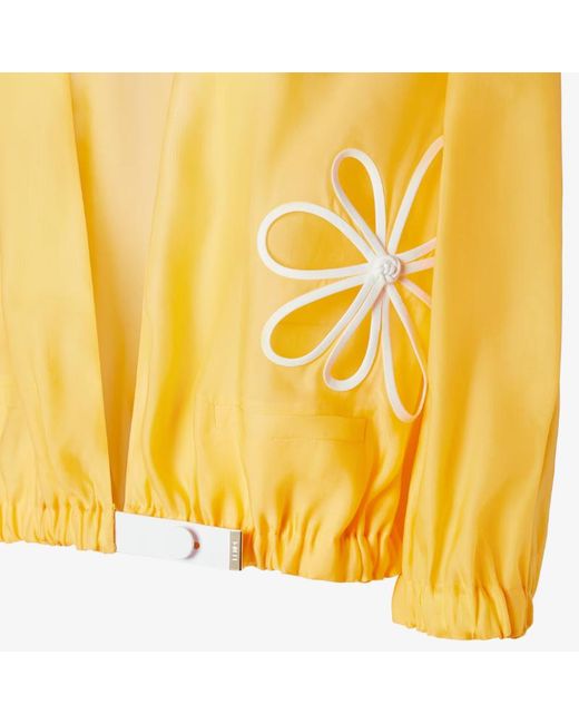 Fendi Yellow Floral Cut-Out Bomber Jacket