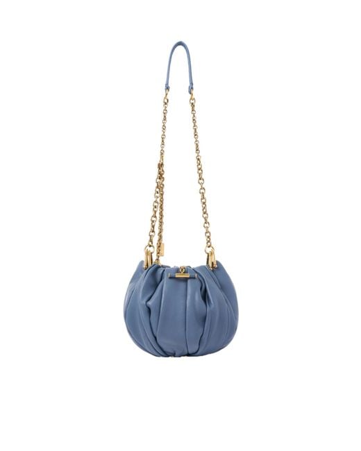 Chloé Blue Plissé Shoulder Bag