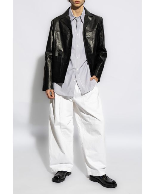 Bottega Veneta White Striped Shirt for men