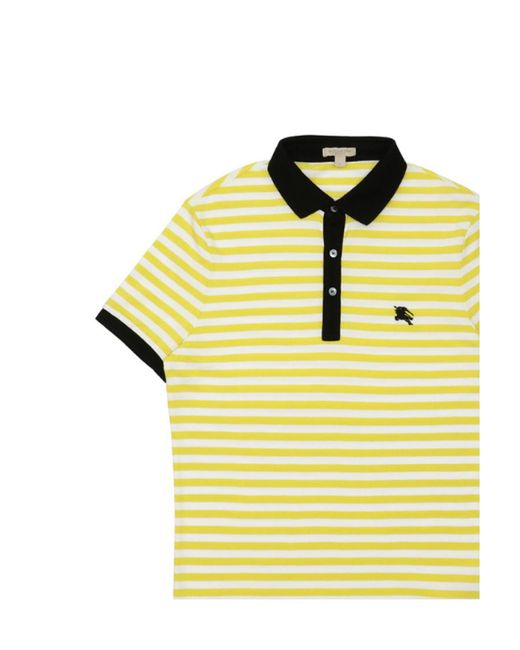 Burberry Yellow Striped Polo Shirt for men