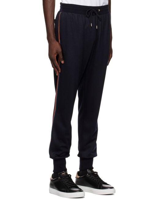 Paul Smith Blue Stripe Detailed Drawstring Jogging Pants for men