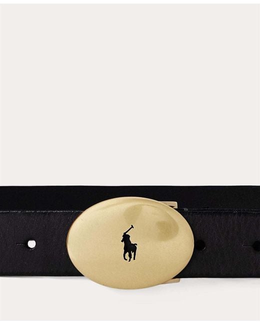 Polo Ralph Lauren White Polo Pony Leather Belt