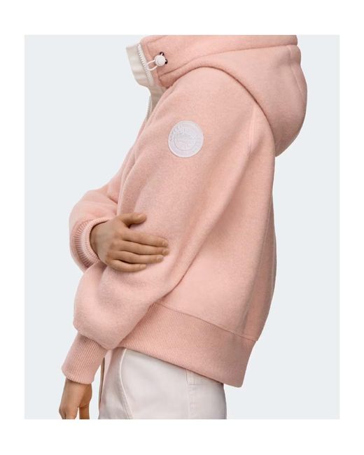 Canada Goose Pink Chilliwack Bomber Kind Fleece Label