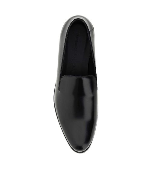 Alexander McQueen Black Round-Toe Slip-On Loafers for men