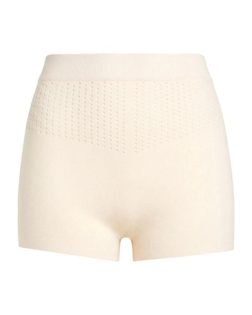 Max Mara Natural Solid-Colored Knit Shorts