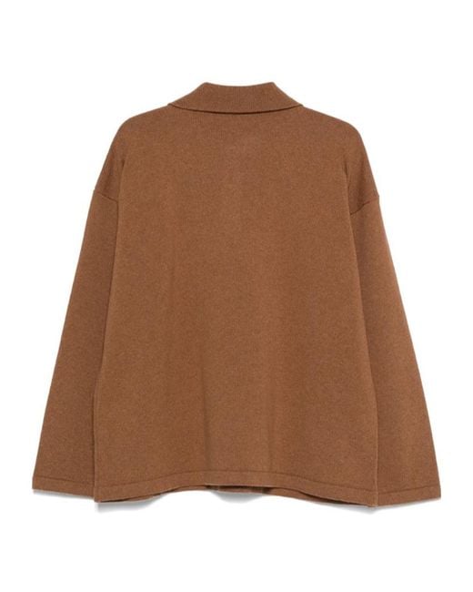 A.P.C. Brown Wool Polo Shirt for men