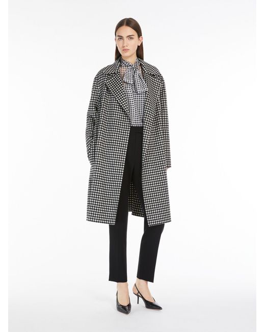 Max Mara Gray Studio Pussy-Bow Long-Sleeved Blouse