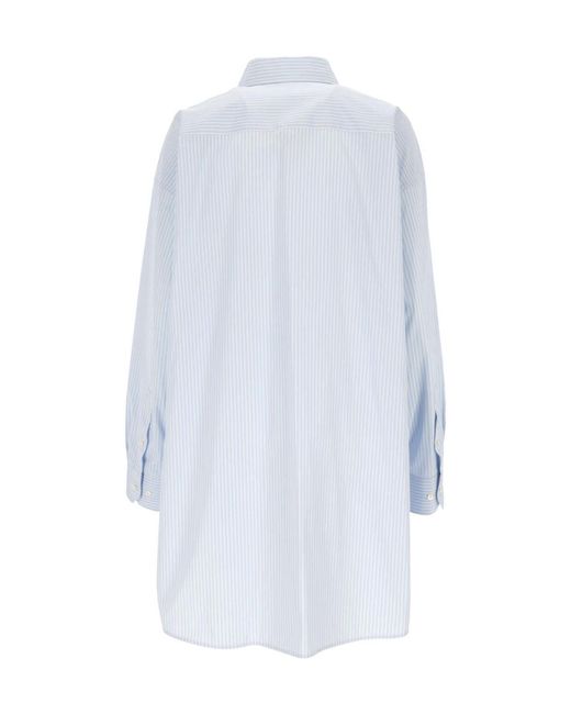 Fabiana Filippi Blue Striped Poplin Shirt