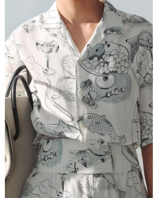 Jacquemus White Printed Short-Sleeve Shirt for men