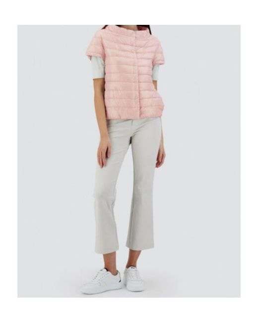 Herno Pink Short-Sleeve Quilted Jacket