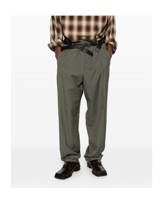 Magliano Gray Drawstring-Fastening Trousers for men
