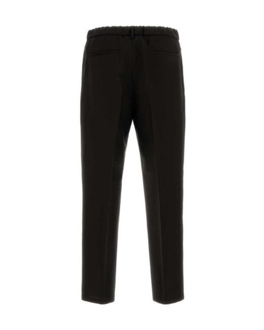 Jil Sander Black Casual Trousers With Belt Loops for men