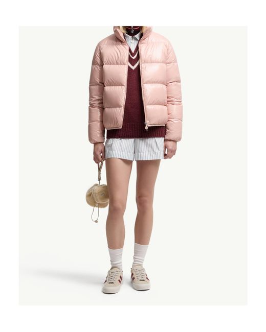 Moncler Pink Abbadia Logo Patch Zip-Up Jacket