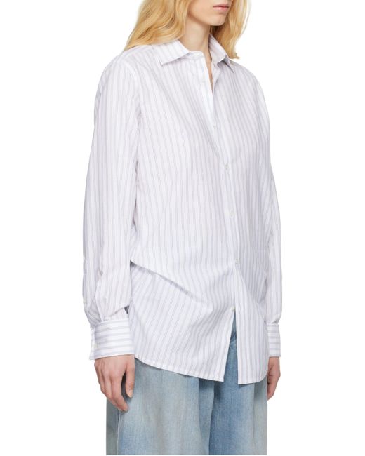 Maison Margiela White Striped Shirt for men