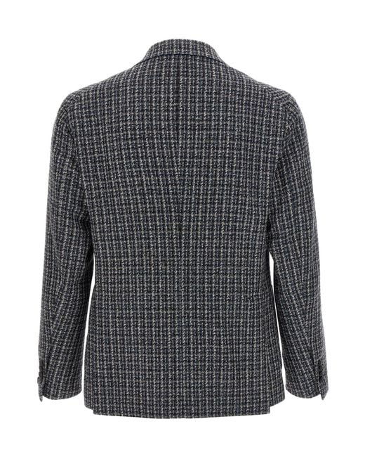 Tagliatore Gray Single-Breasted Tweed Blazer for men