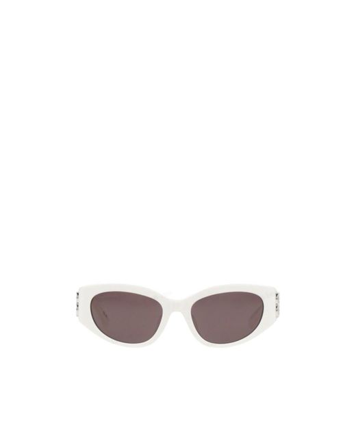 Balenciaga White Minimalist Cateye Sunglasses