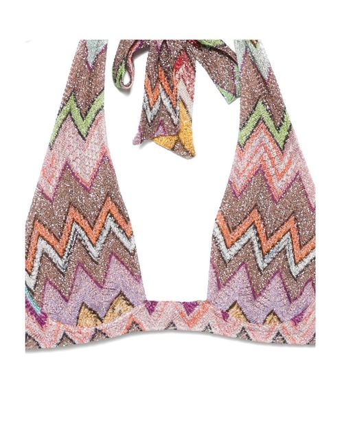 Missoni White Zigzag Halterneck Bikini