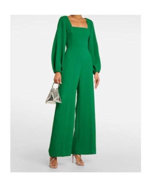 Emilia Wickstead Green Pattie Crêpe Jumpsuit