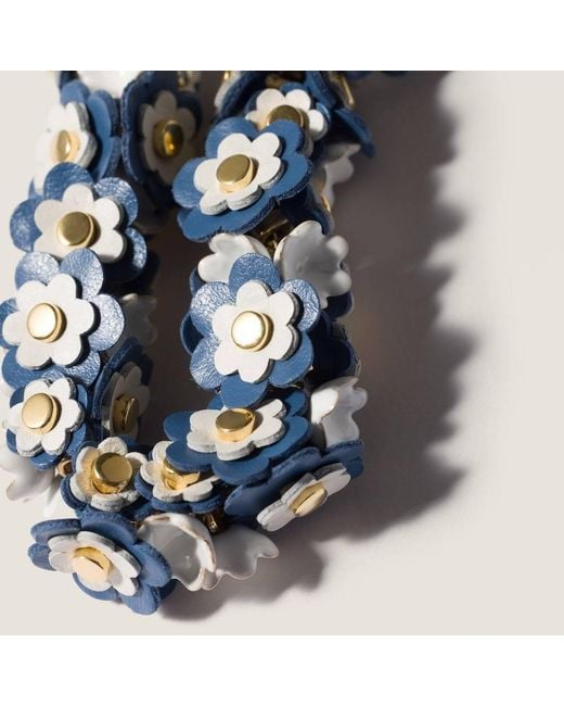 Miu Miu Metallic Metal And Leather Necklace