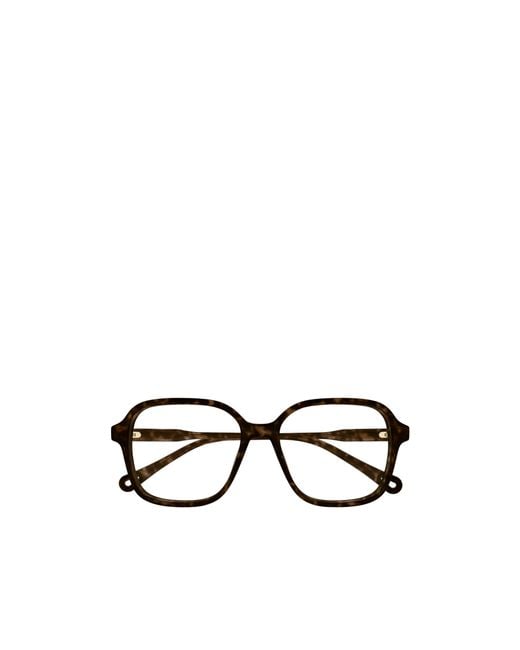 Chloé White Chloé Eyewear Square Frame Glasses