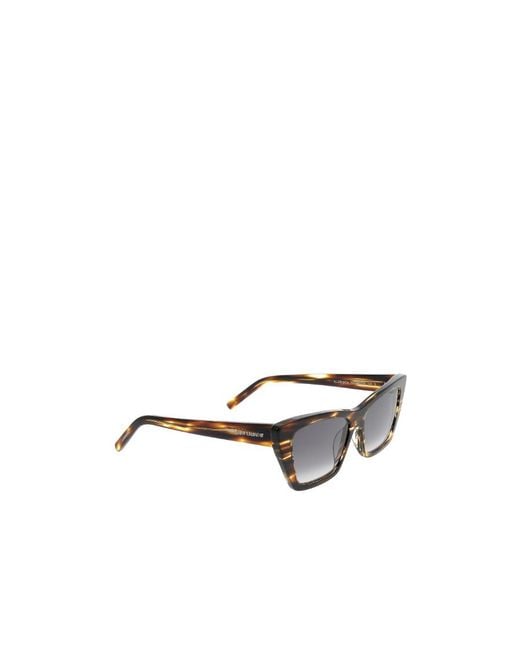 Saint Laurent White Eyewear Mica Square Sunglasses