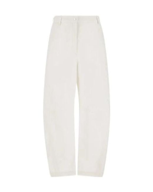 Herno White Barrel-Leg Trousers