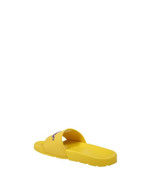 Off-White c/o Virgil Abloh Yellow Bookish Logo Embossed Slip-On Slides for men