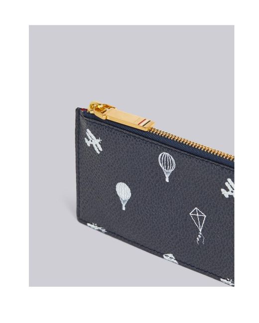 Thom Browne Blue Pebble Zipper Purse for men