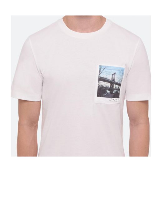 Helmut Lang White New York Bridge Postcard T-Shirt for men