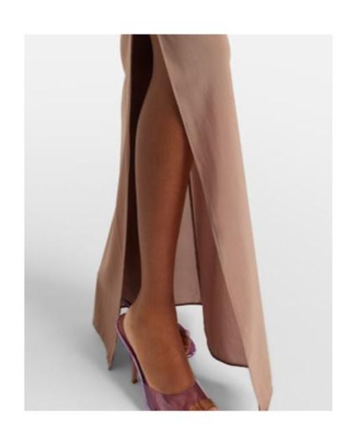 Alex Perry Brown Semi-Sheer Strapless Gown