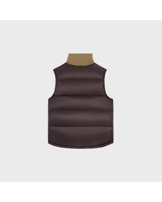 Céline Brown Sleeveless Puffer Jacket