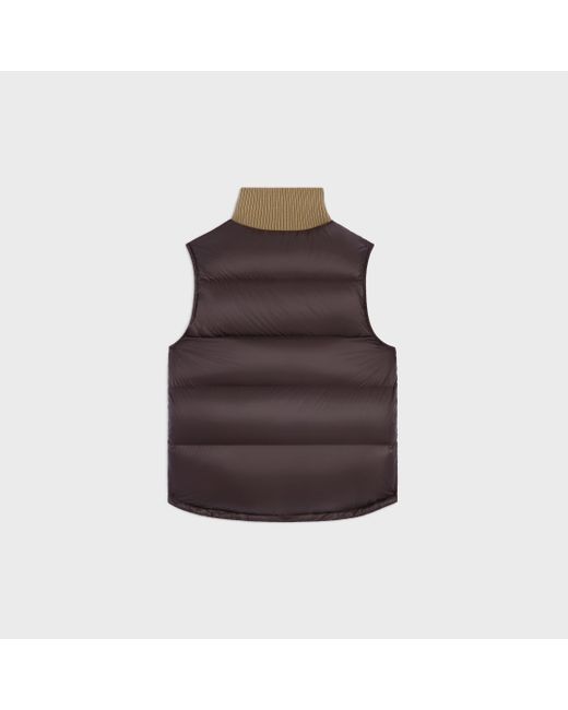 Céline Brown Sleeveless Puffer Jacket