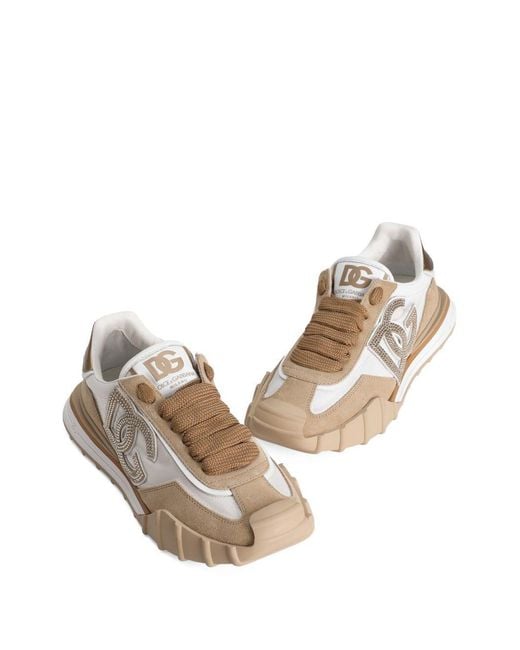 Dolce & Gabbana Pink Logo Chunky Low-Top Sneakers
