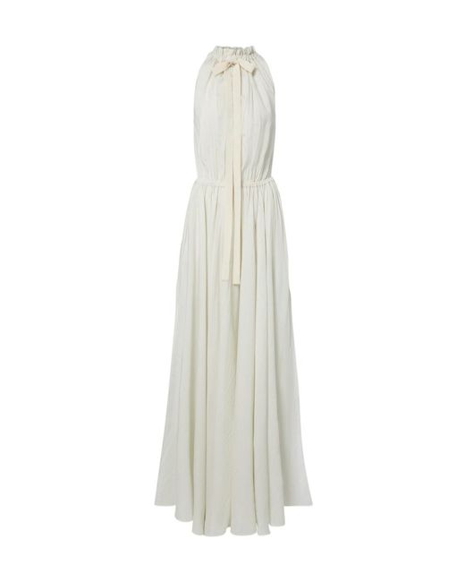 Patou White Striped Maxi Dress
