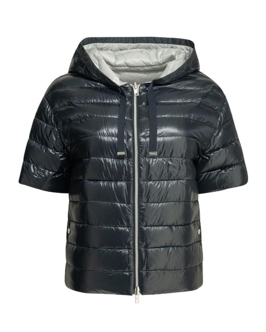 Herno Gray Zip-Up Drawsting Reversible Jacket